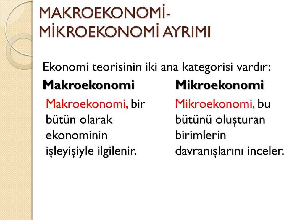 Makroekonomi, bir bütün olarak ekonominin işleyişiyle