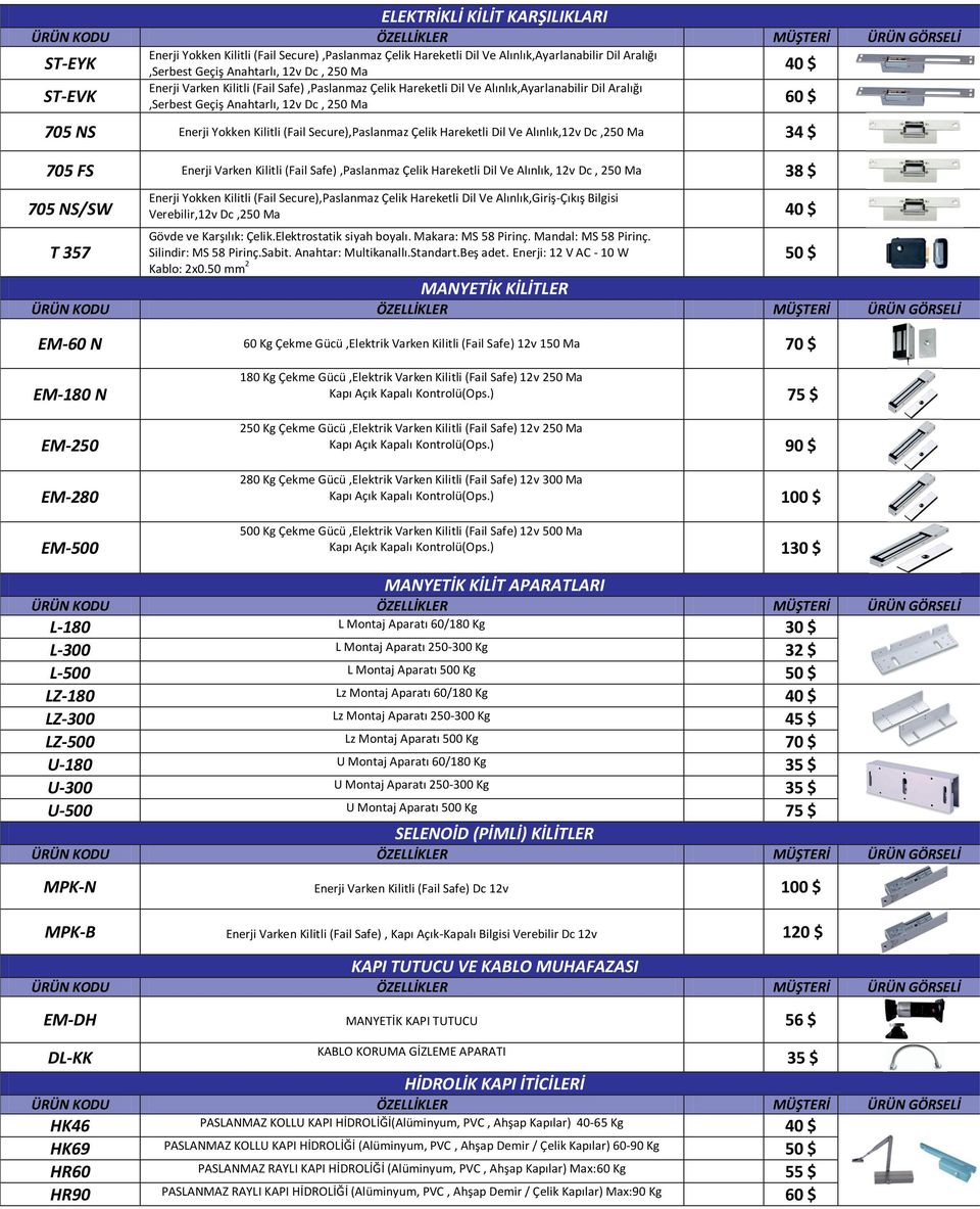 Hareketli Dil Ve Alınlık,12v Dc,250 Ma 34 $ 705 FS Enerji Varken Kilitli (Fail Safe),Paslanmaz Çelik Hareketli Dil Ve Alınlık, 12v Dc, 250 Ma 38 $ 705 NS/SW T 357 Enerji Yokken Kilitli (Fail