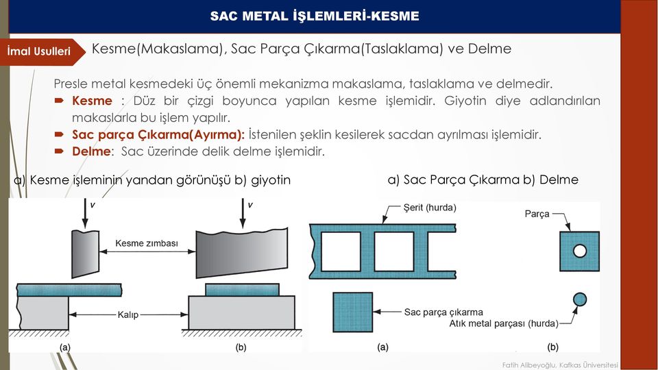 Giyotin diye adlandırılan makaslarla bu işlem yapılır.