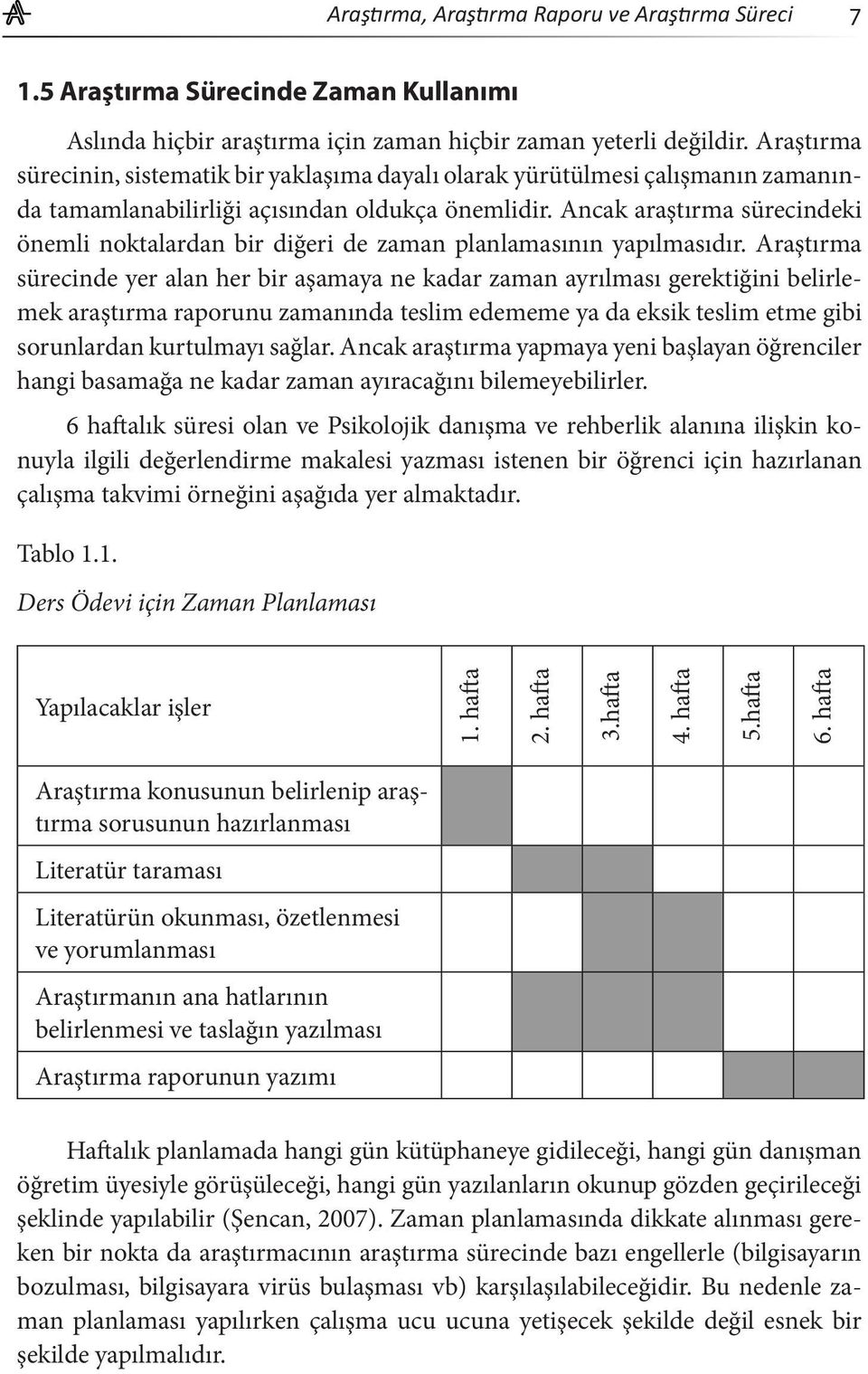 Ancak araştırma sürecindeki önemli noktalardan bir diğeri de zaman planlamasının yapılmasıdır.