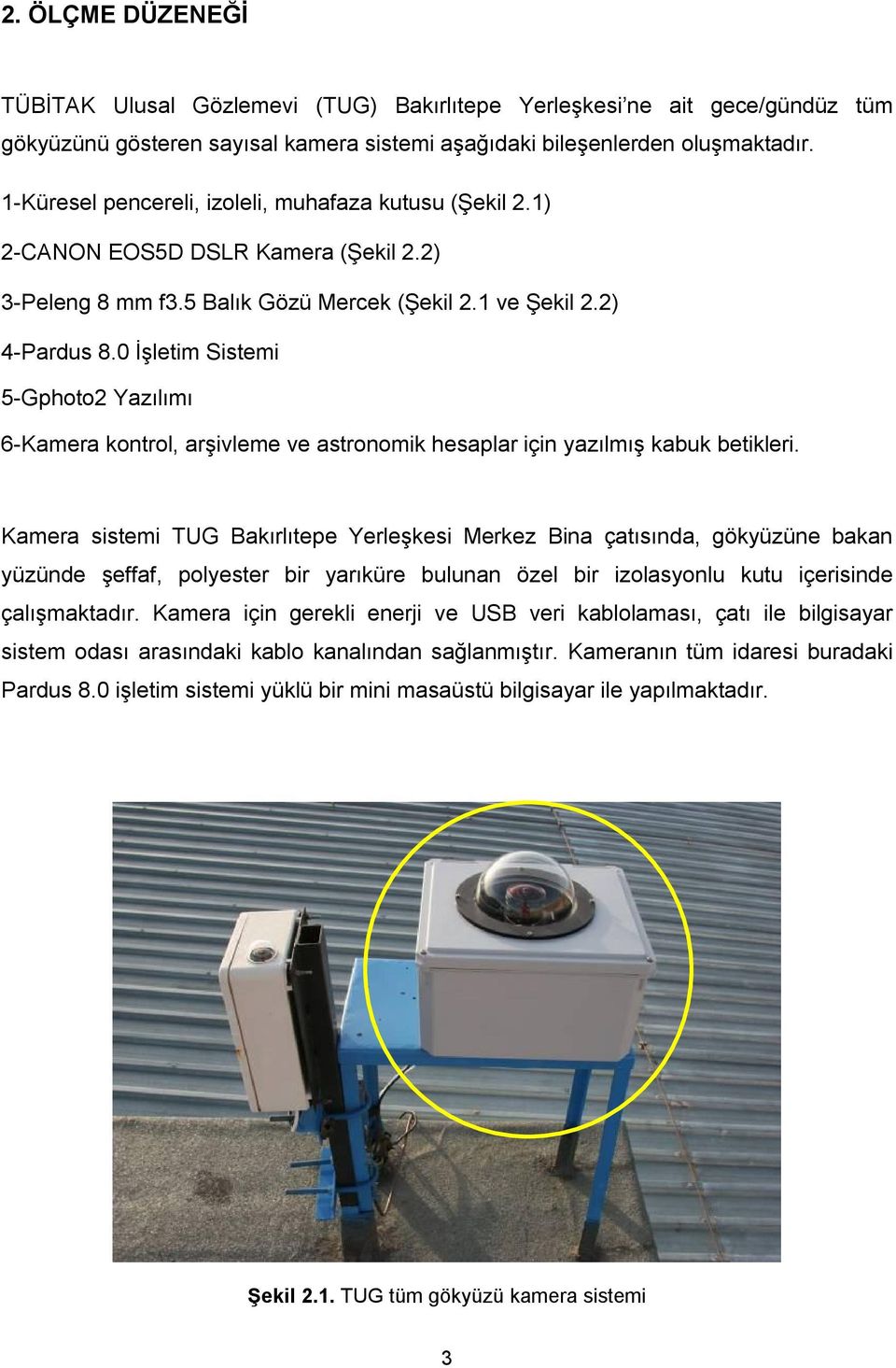 0 İşletim Sistemi 5-Gphoto2 Yazılımı 6-Kamera kontrol, arşivleme ve astronomik hesaplar için yazılmış kabuk betikleri.