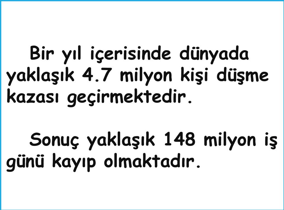 7 milyon kişi düşme kazası