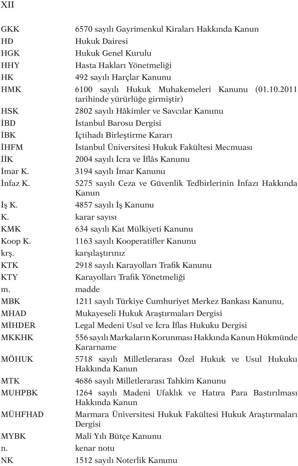 2802 sayılı Hâkimler ve Savcılar Kanunu İstanbul Barosu Dergisi İçtihadı Birleştirme Kararı İstanbul Üniversitesi Hukuk Fakültesi Mecmuası 2004 sayılı İcra ve İflâs Kanunu 3194 sayılı İmar Kanunu