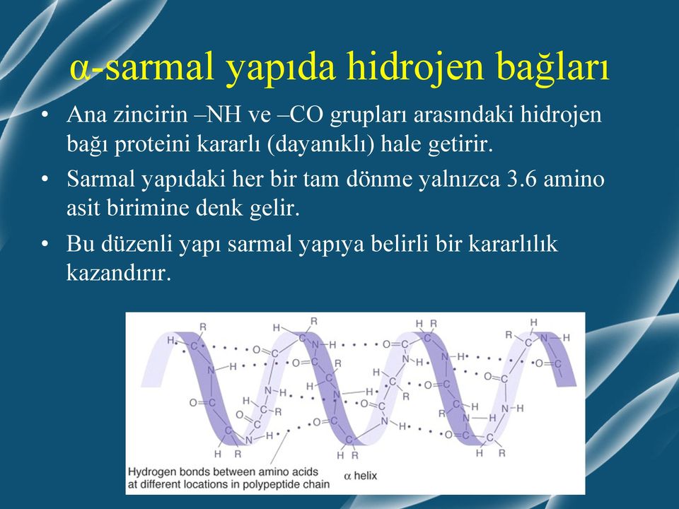 Sarmal yapıdaki her bir tam dönme yalnızca 3.