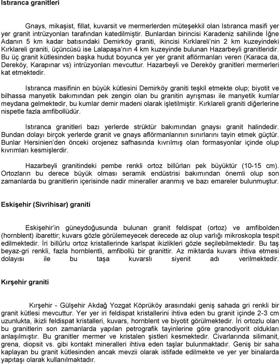 Granit. Türkiye de Bulunan Granit Yatakları - PDF Ücretsiz indirin