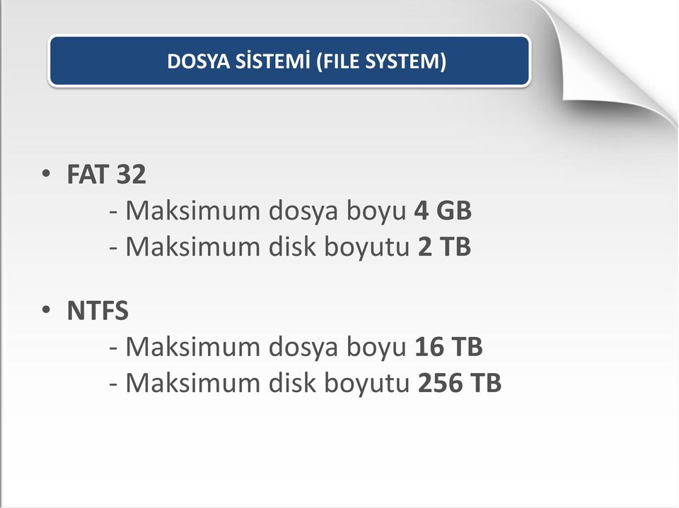 disk boyutu 2 TB NTFS - Maksimum