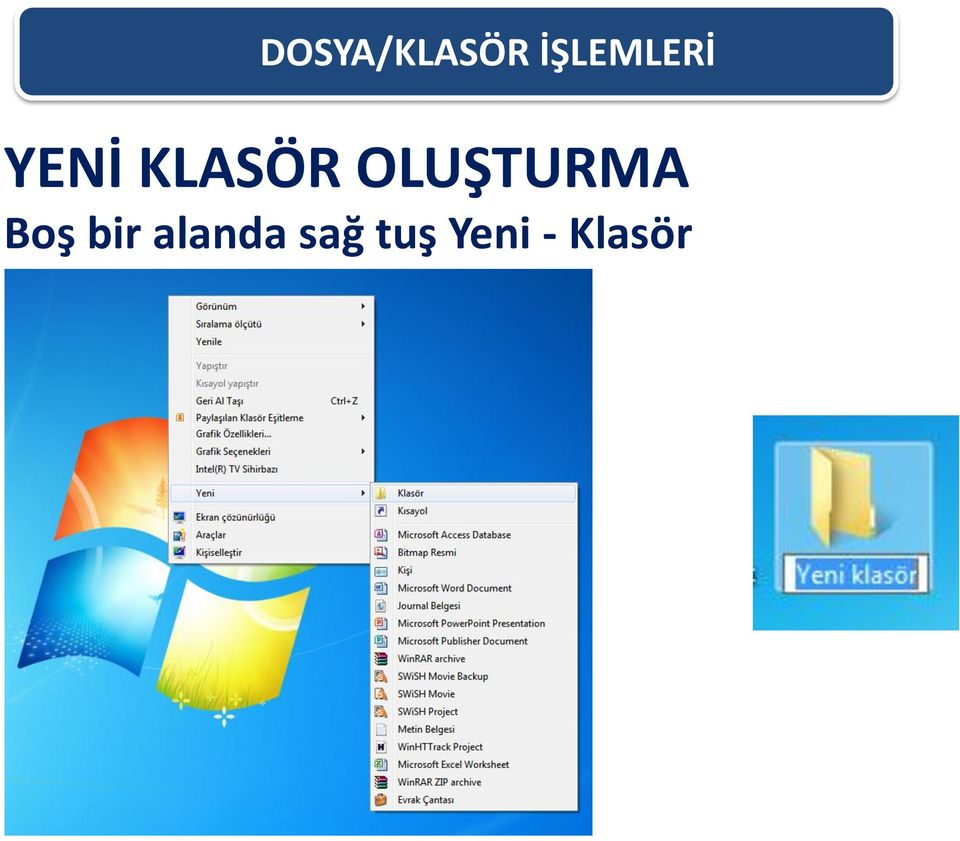 KLASÖR OLUŞTURMA Boş