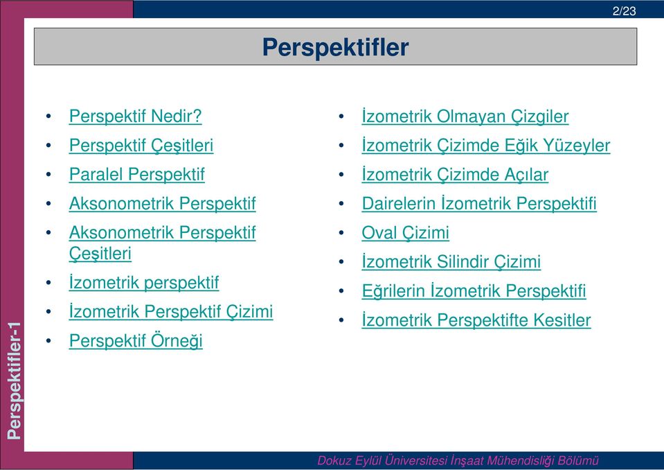 perspektif İzometrik Perspektif Çizimi Perspektif Örneği İzometrik Olmayan Çizgiler İzometrik Çizimde Eğik