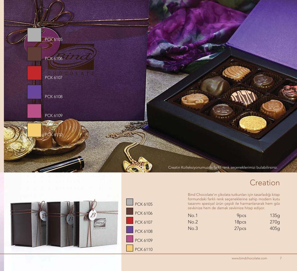 Creation PCK 6105 PCK 6106 PCK 6107 PCK 6108 Bind Chocolate ın çikolata tutkunları için tasarladığı kitap formundaki
