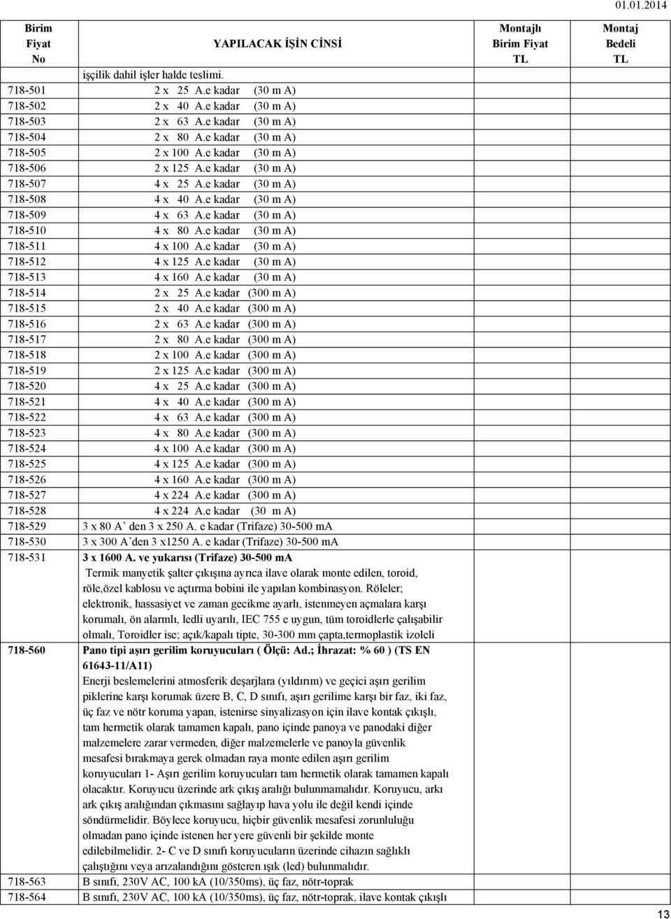 e kadar (30 m A) 2 x 100 A.e kadar (30 m A) 2 x 125 A.e kadar (30 m A) 4 x 25 A.e kadar (30 m A) 4 x 40 A.e kadar (30 m A) 4 x 63 A.e kadar (30 m A) 4 x 80 A.e kadar (30 m A) 4 x 100 A.