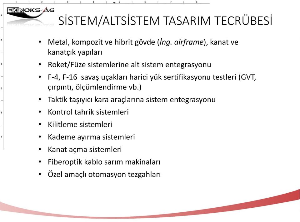 harici yük sertifikasyonu testleri (GVT, çırpıntı, ölçümlendirme vb.