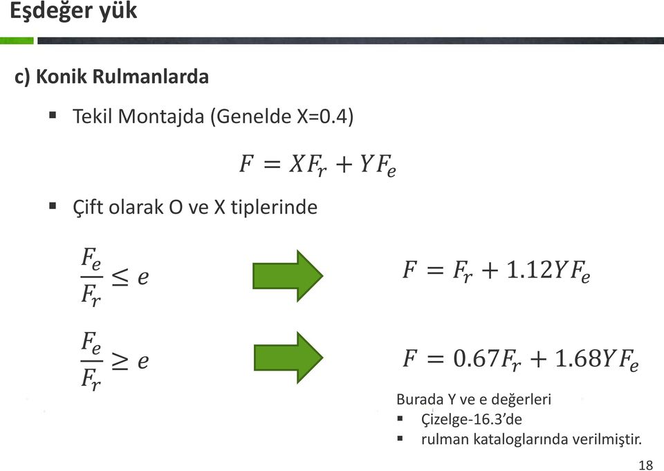 F r + 1.12YF e F e F r e F = 0.67F r + 1.