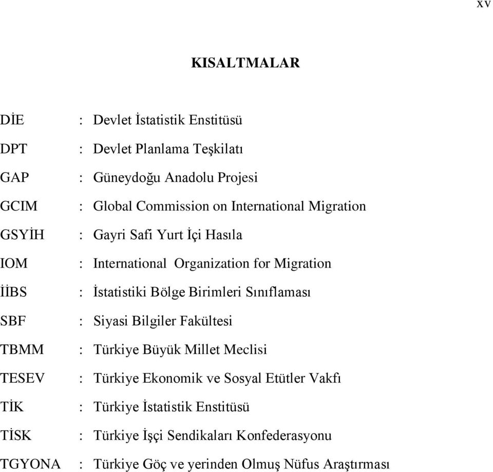 Migration : İstatistiki Bölge Birimleri Sınıflaması : Siyasi Bilgiler Fakültesi : Türkiye Büyük Millet Meclisi : Türkiye Ekonomik ve