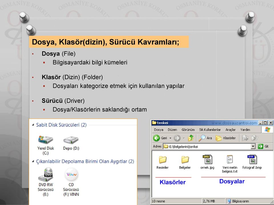 (Folder) Dosyaları kategorize etmek için kullanılan