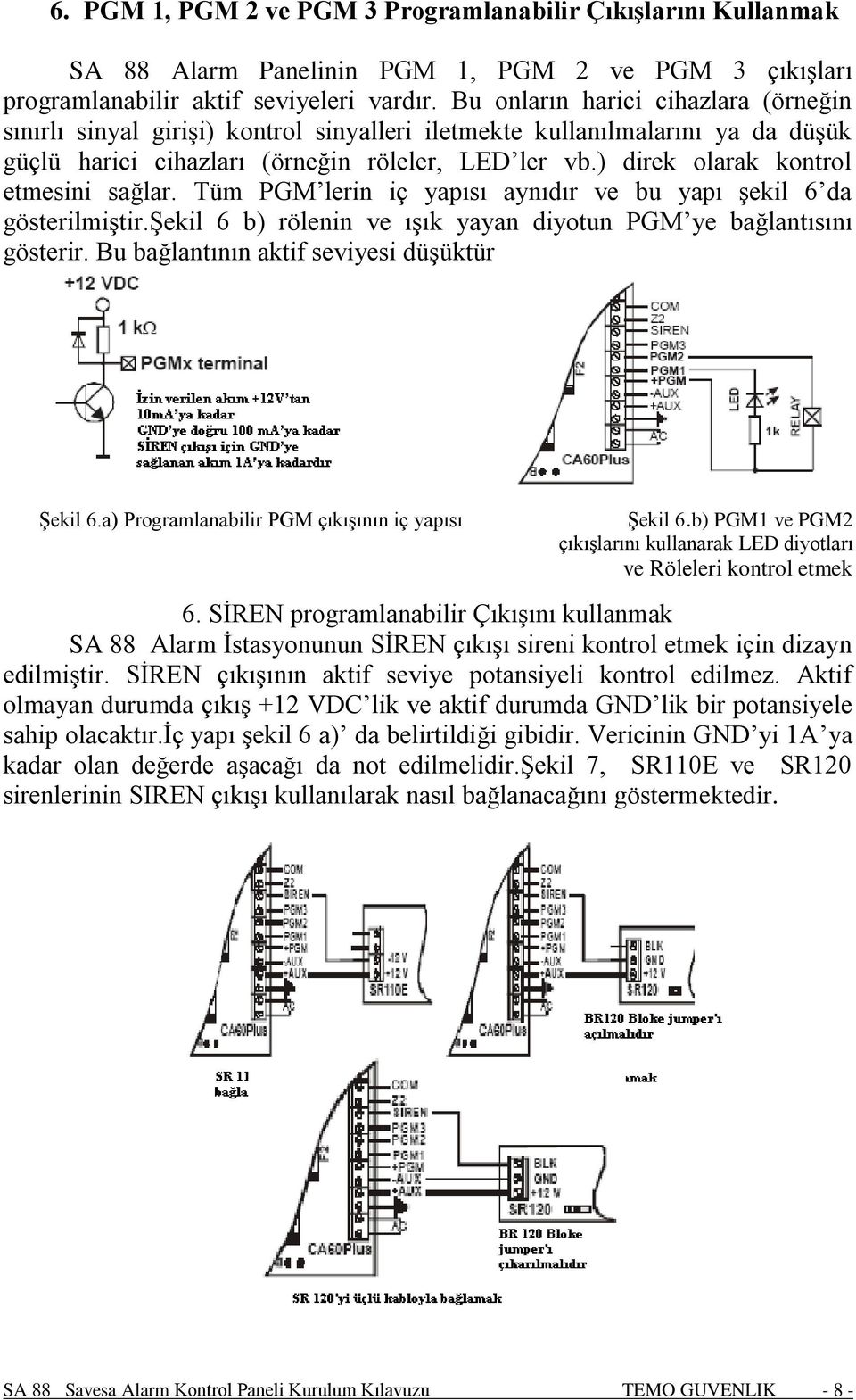 ) direk olarak kontrol etmesini sağlar. Tüm PGM lerin iç yapısı aynıdır ve bu yapı şekil 6 da gösterilmiştir.şekil 6 b) rölenin ve ışık yayan diyotun PGM ye bağlantısını gösterir.