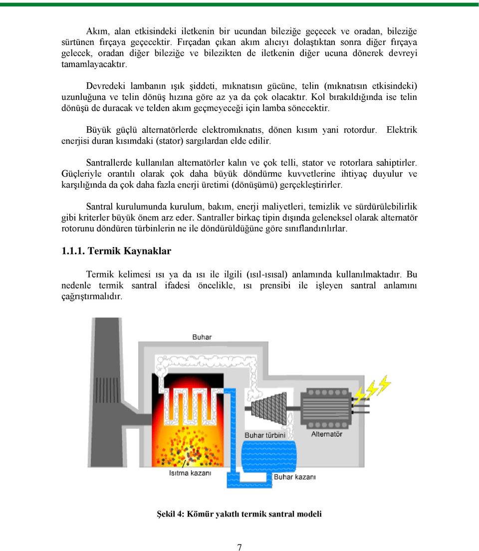 Devredeki lambanın ışık şiddeti, mıknatısın gücüne, telin (mıknatısın etkisindeki) uzunluğuna ve telin dönüş hızına göre az ya da çok olacaktır.