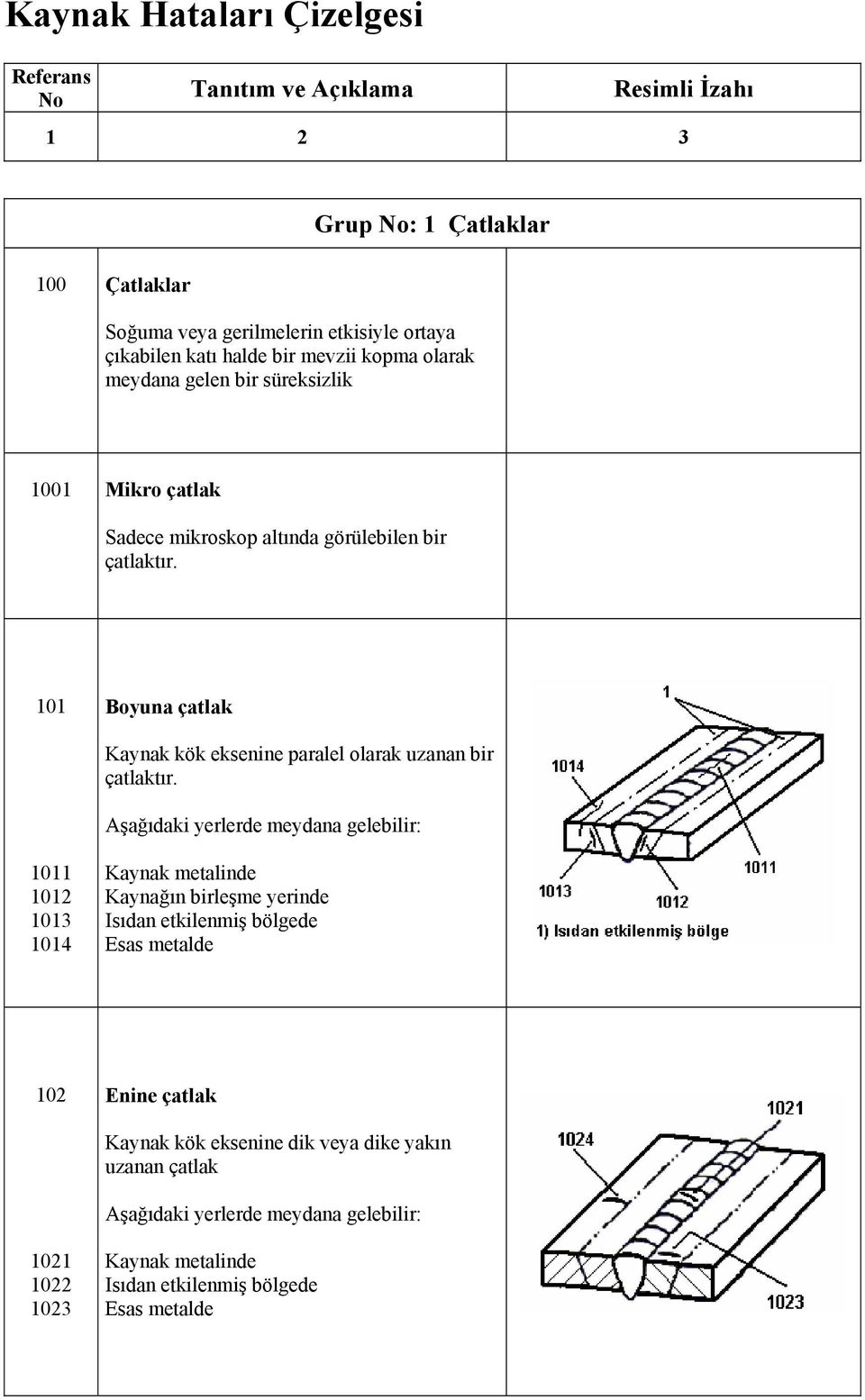 101 Boyuna çatlak Kaynak kök eksenine paralel olarak uzanan bir çatlaktır.