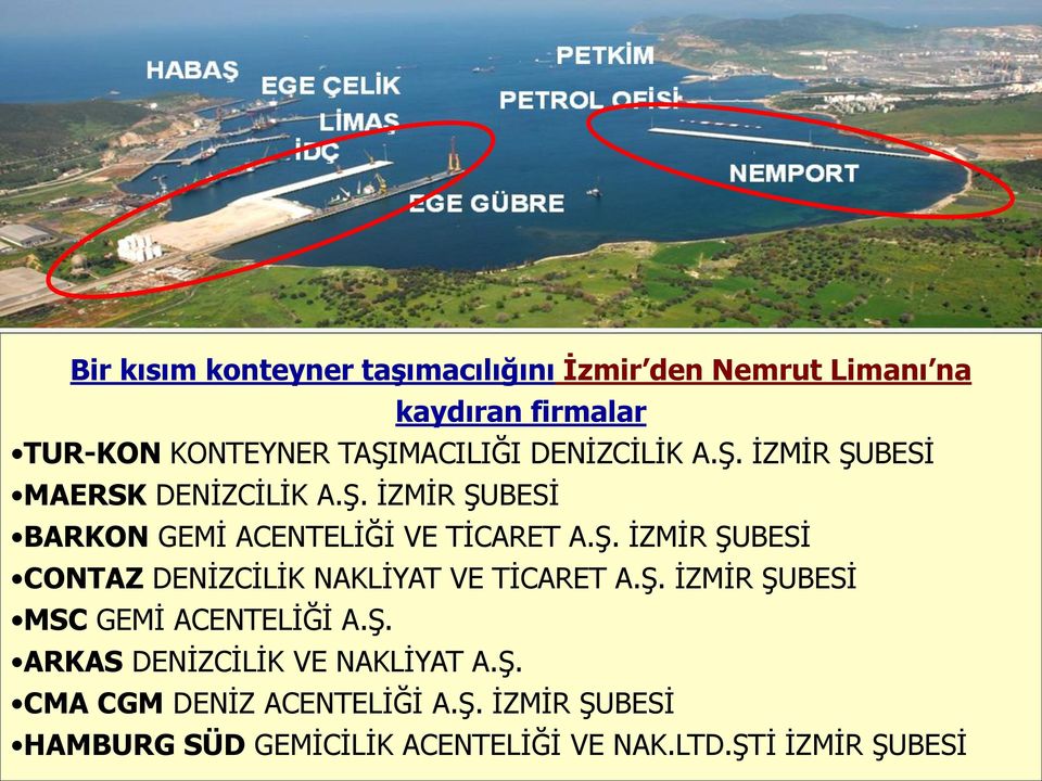 ġ. ĠZMĠR ġubesġ MSC GEMĠ ACENTELĠĞĠ A.ġ. ARKAS DENĠZCĠLĠK VE NAKLĠYAT A.ġ. CMA CGM DENĠZ ACENTELĠĞĠ A.ġ. ĠZMĠR ġubesġ HAMBURG SÜD GEMĠCĠLĠK ACENTELĠĞĠ VE NAK.