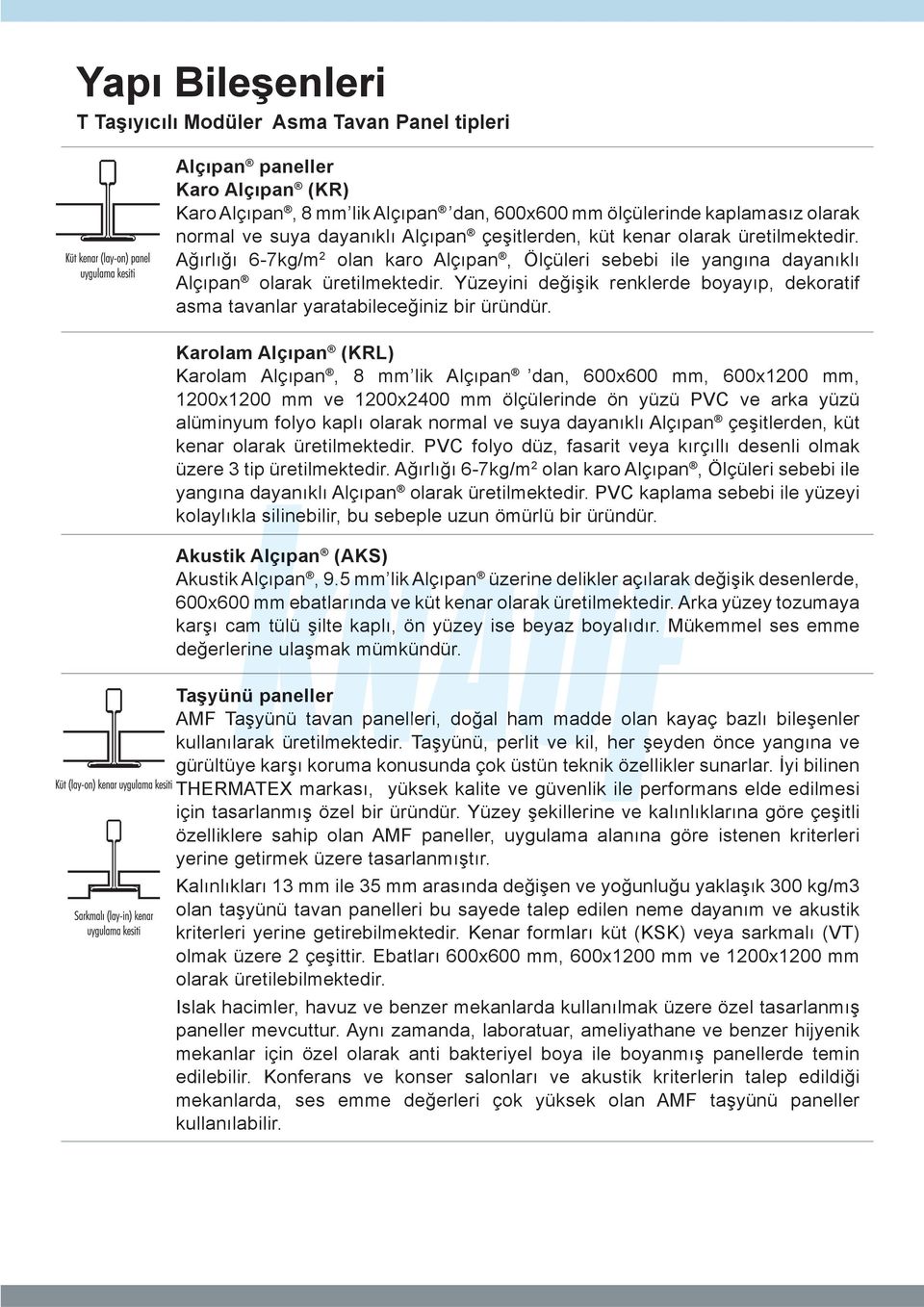 Yüzeyini değişik renklerde boyayıp, dekoratif asma tavanlar yaratabileceğiniz bir üründür.