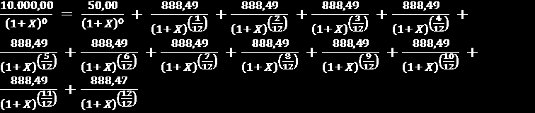 X = Yıllık % 13,7504347849644 Olarak Hesaplandığında Eşitliğin Her İki Tarafı da 10.