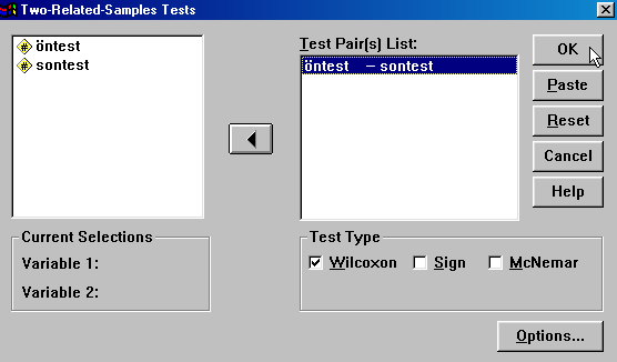 3- Gelen pencerede test (pairs) List alanına iki değişken taşınır.