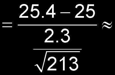 Çözüm (devamı): n = 213, m = 25, = 25.4, s = 2.3, 2.