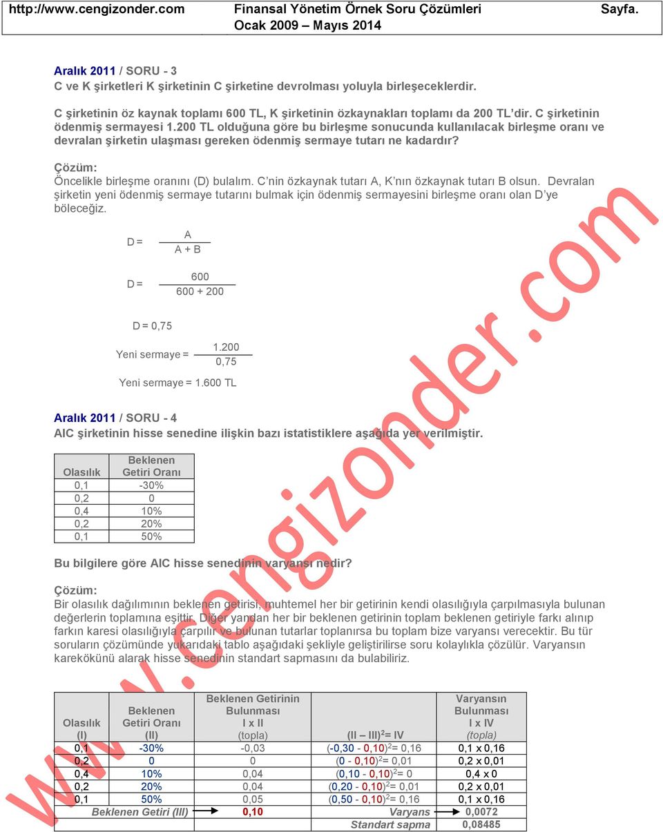 200 TL olduğuna göre bu birleşme sonucunda kullanılacak birleşme oranı ve devralan şirketin ulaşması gereken ödenmiş sermaye tutarı ne kadardır? Öncelikle birleşme oranını (D) bulalım.