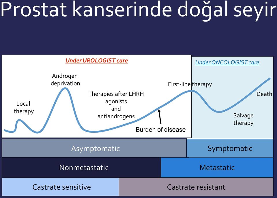 Salvage therapy Death Nonmetastatic Castrate sensitive Asymptomatic Under the care of Symptomatic