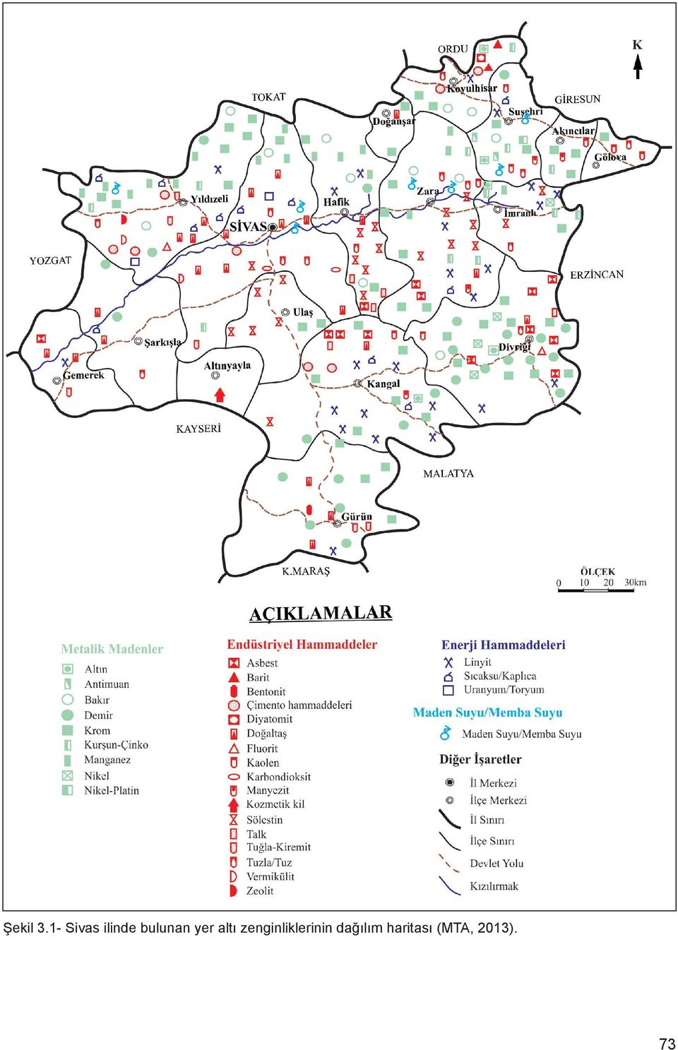 köyü (Soğuk Çermik), Paşa fabrikası, Karaçayır-Olukman Ulaş-Akkaya Ulaş (Ekincioğlu+Karagömlek+ Ebugen) Zara (Dipsizgöl+Yuva+ Alişanbeyağılı+Atkıran+ Nasır+Sandal+Kırıkkilise) Rezerv (Ton) (Gör.+Muh.