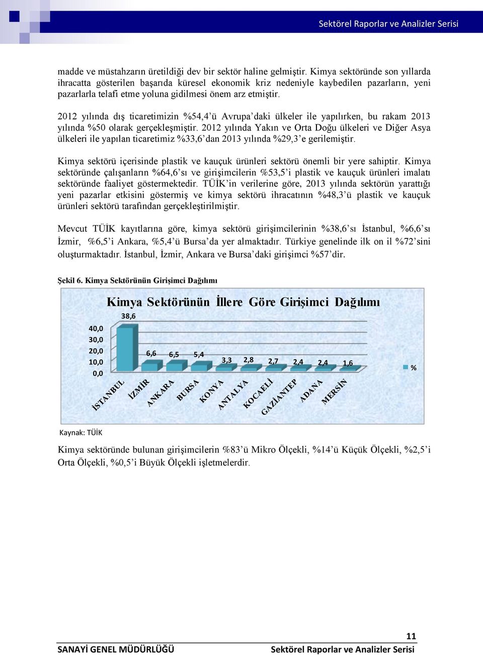 2012 yılında dış ticaretimizin %54,4 ü Avrupa daki ülkeler ile yapılırken, bu rakam 2013 yılında %50 olarak gerçekleşmiştir.