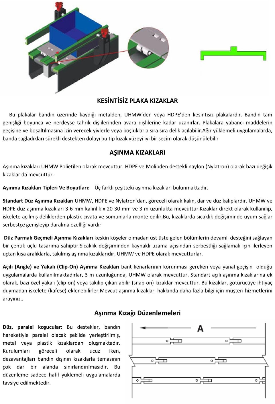 Plakalara yabancı maddelerin geçişine ve boşaltılmasına izin verecek yivlerle veya boşluklarla sıra sıra delik açılabilir.