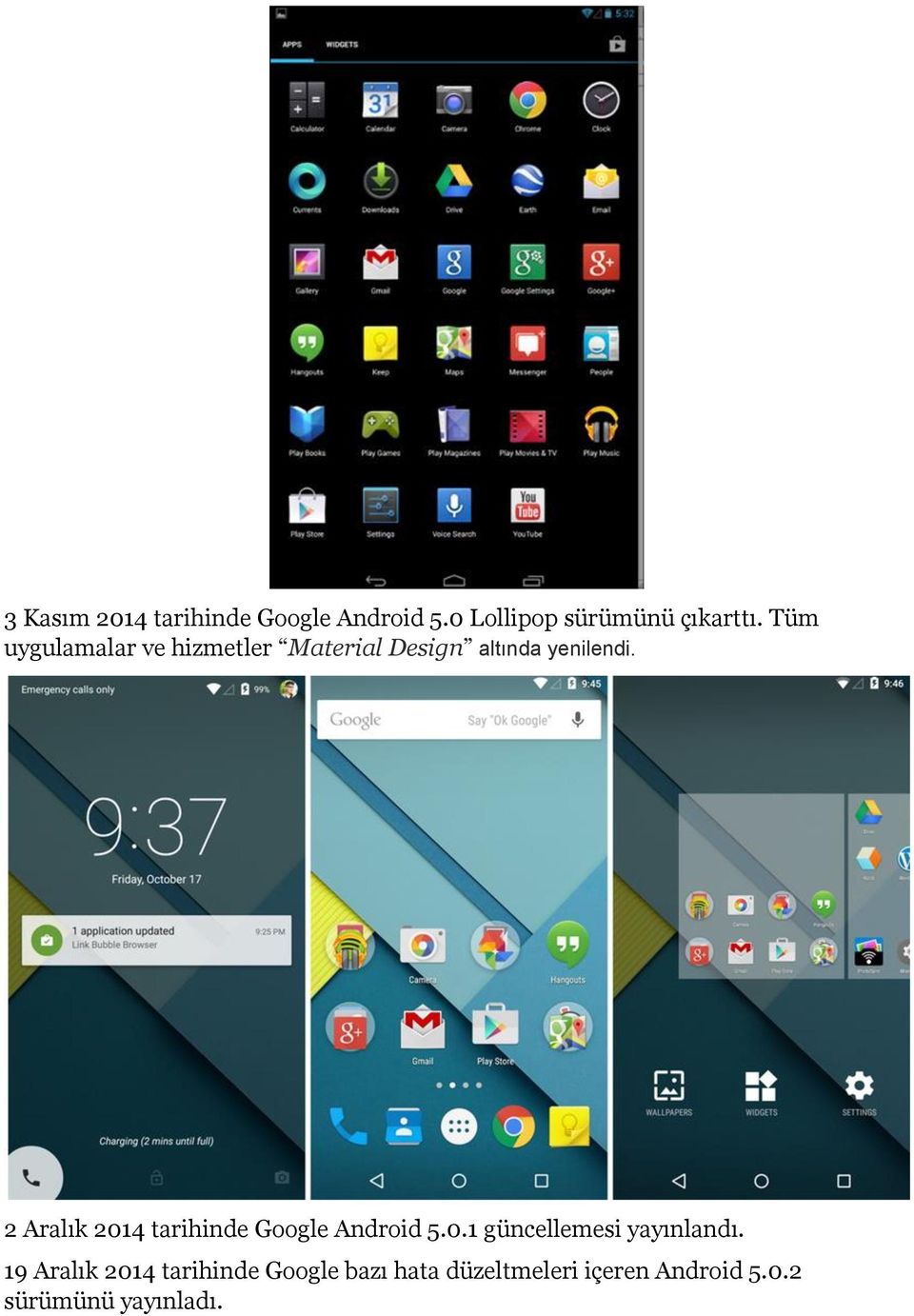 2 Aralık 2014 tarihinde Google Android 5.0.1 güncellemesi yayınlandı.