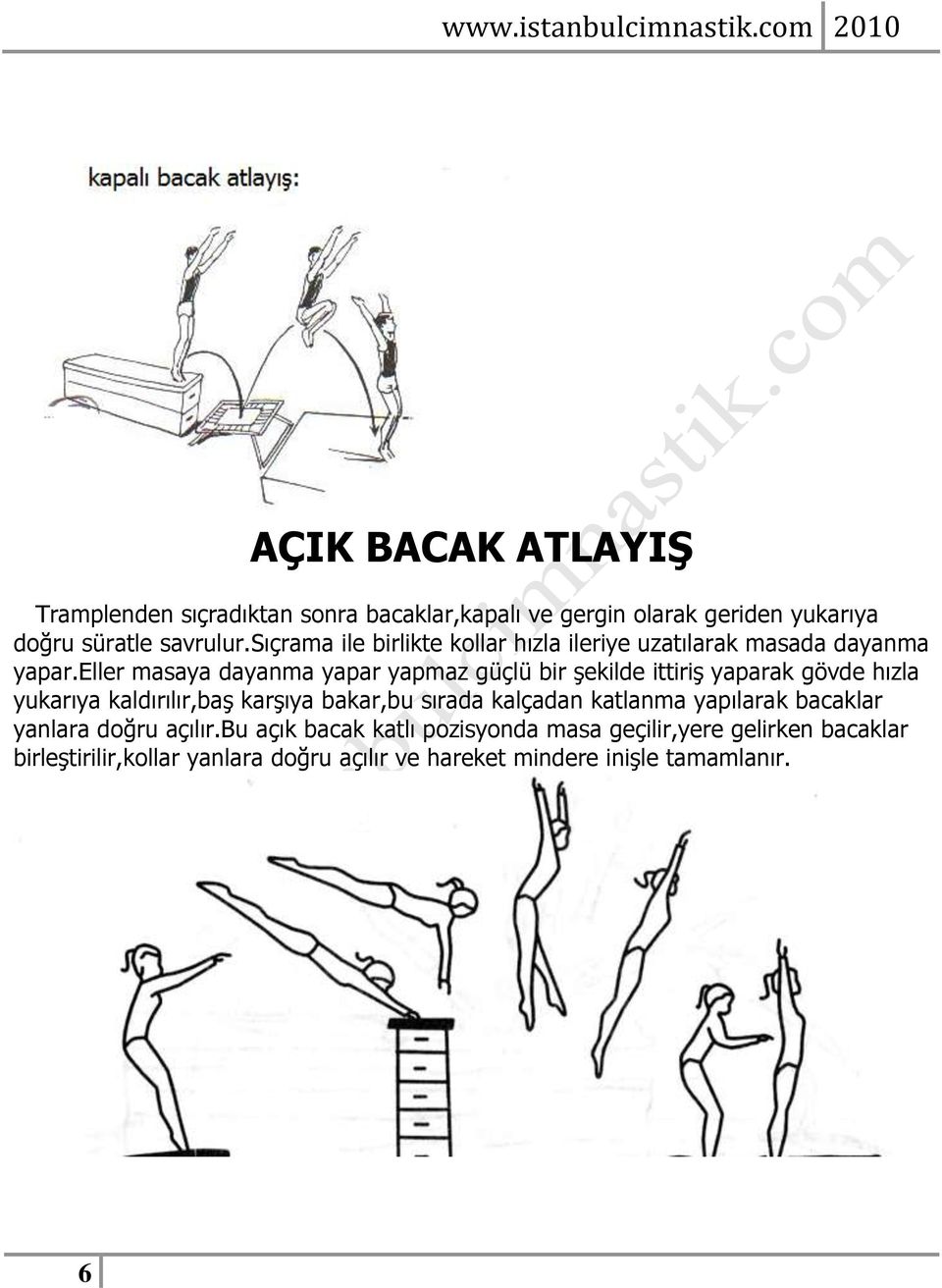 eller masaya dayanma yapar yapmaz güçlü bir şekilde ittiriş yaparak gövde hızla yukarıya kaldırılır,baş karşıya bakar,bu sırada