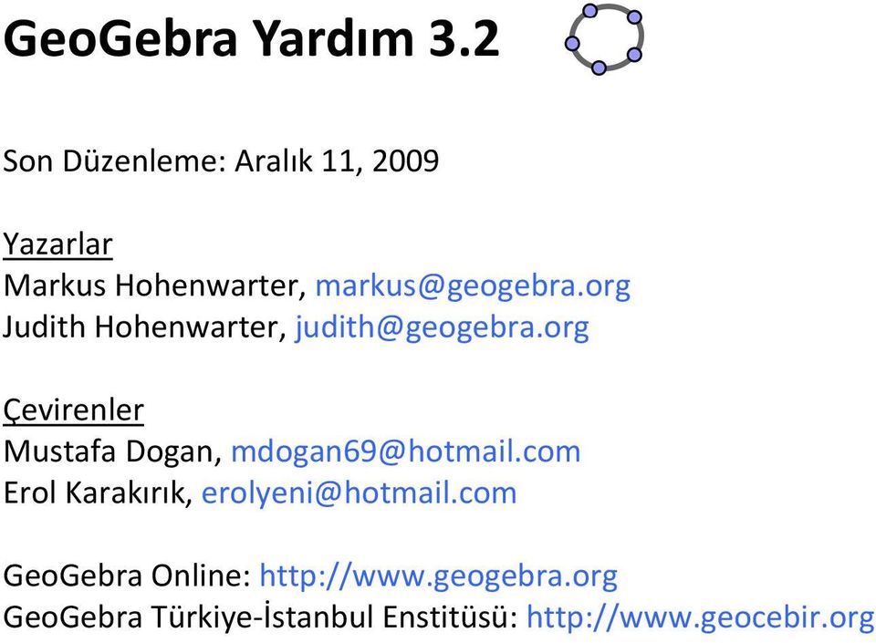 org Judith Hohenwarter, judith@geogebra.