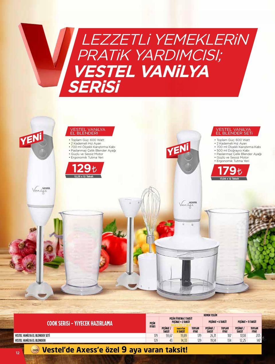 Paslanmaz Çelik Blender Ayağı Güçlü ve Sessiz Motor Ergonomik Tutma Yeri 179 17,08 x 12 Taksit COOK SERİSİ - YİYECEK HAZIRLAMA AT + 2 TAKSİT AT / Axess e Özel TOPLAM AT + 11 TAKSİT AT / TOPLAM AT