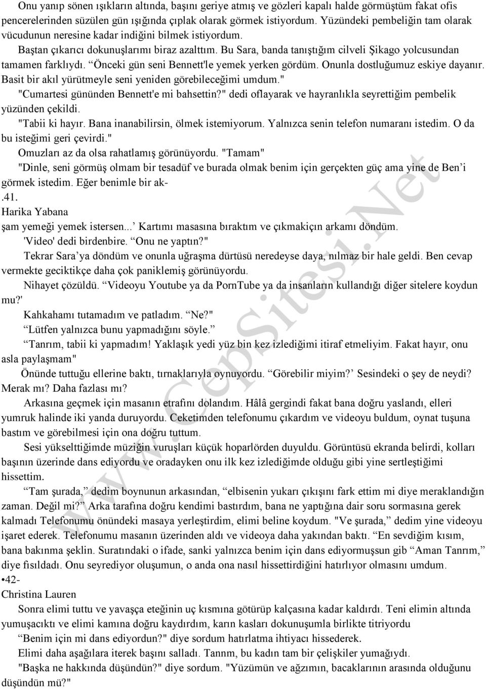 Bu Sara, banda tanıştığım cilveli Şikago yolcusundan tamamen farklıydı. Önceki gün seni Bennett'le yemek yerken gördüm. Onunla dostluğumuz eskiye dayanır.