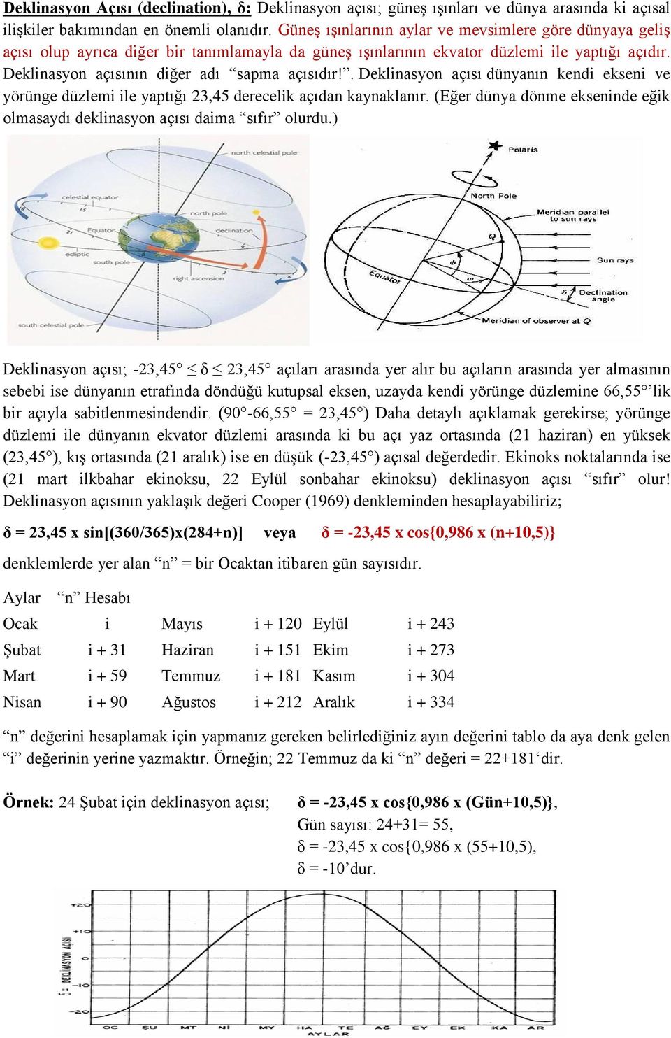 Deklinasyon açısının diğer adı sapma açısıdır!. Deklinasyon açısı dünyanın kendi ekseni ve yörünge düzlemi ile yaptığı 23,45 derecelik açıdan kaynaklanır.