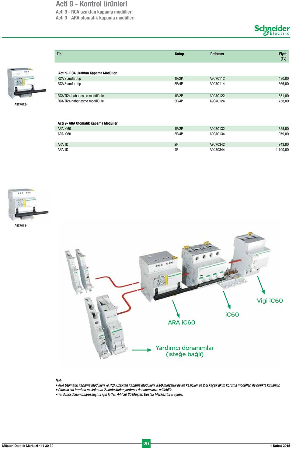 1P/2P A9C70132 655,00 ARA ic60 3P/4P A9C70134 979,00 ARA iid 2P A9C70342 943,00 ARA iid 4P A9C70344 1.