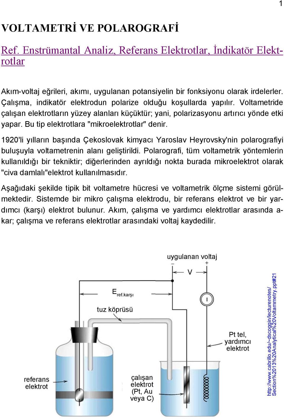 Bu tip elektrotlara "mikroelektrotlar" denir. 1920'li yılların başında Çekoslovak kimyacı Yaroslav Heyrovsky'nin polarografiyi buluşuyla voltametrenin alanı geliştirildi.