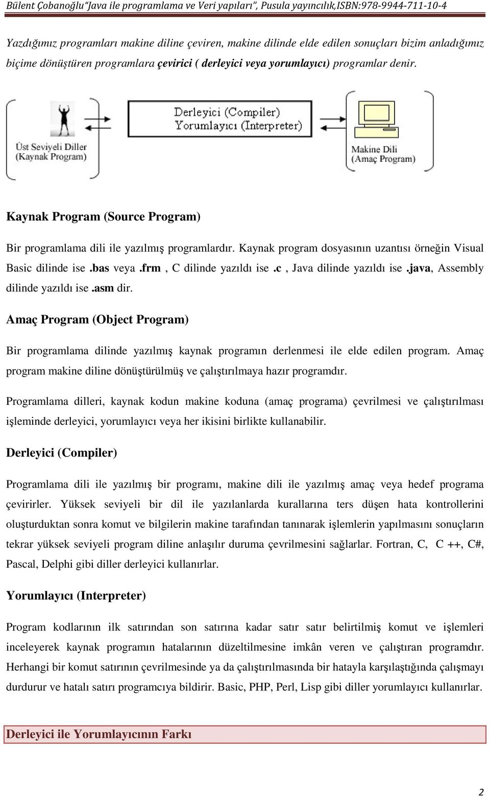 c, Java dilinde yazıldı ise.java, Assembly dilinde yazıldı ise.asm dir. Amaç Program (Object Program) Bir programlama dilinde yazılmış kaynak programın derlenmesi ile elde edilen program.