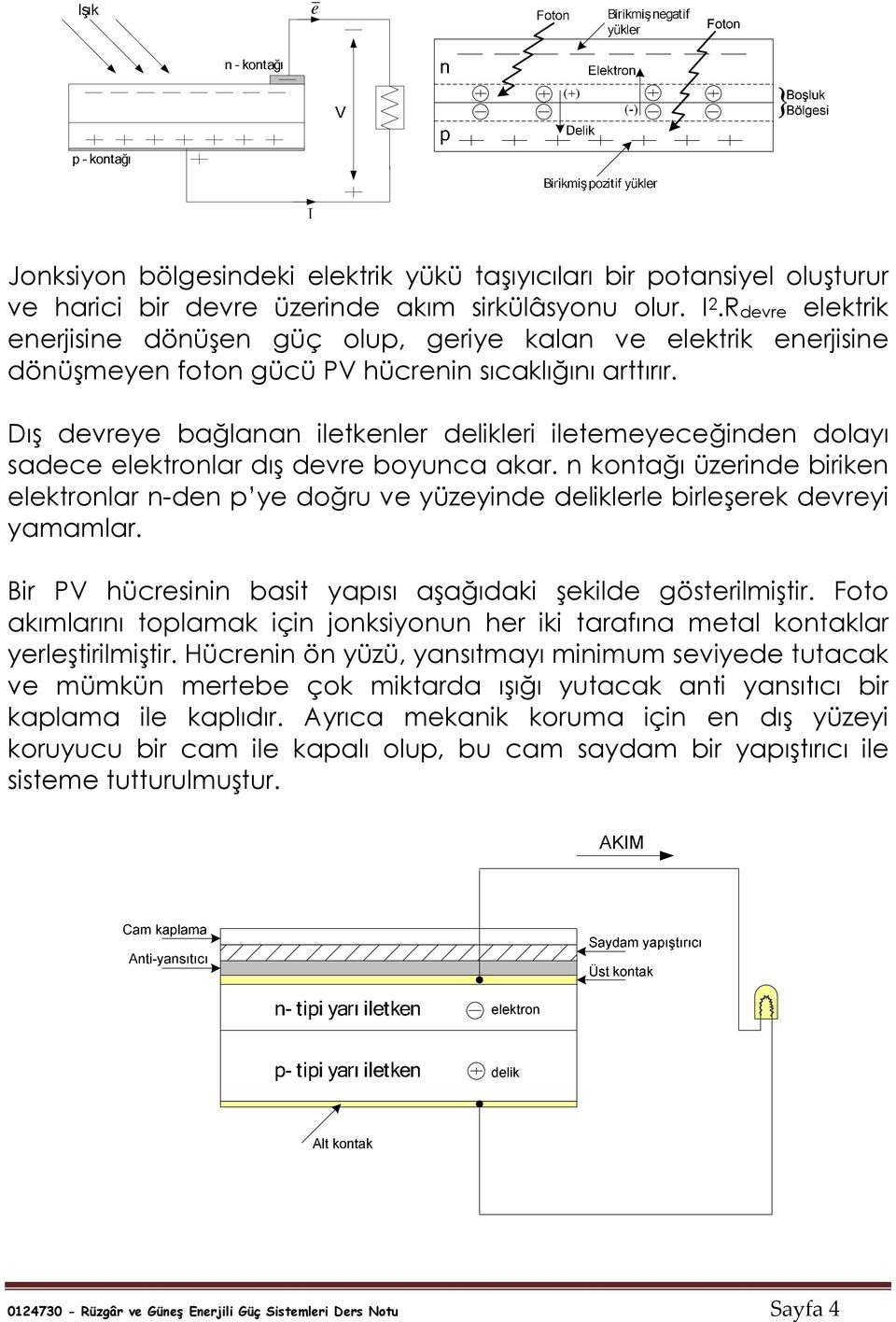 Dış devreye bağlanan iletkenler delikleri iletemeyeceğinden dolayı sadece elektronlar dış devre boyunca akar.