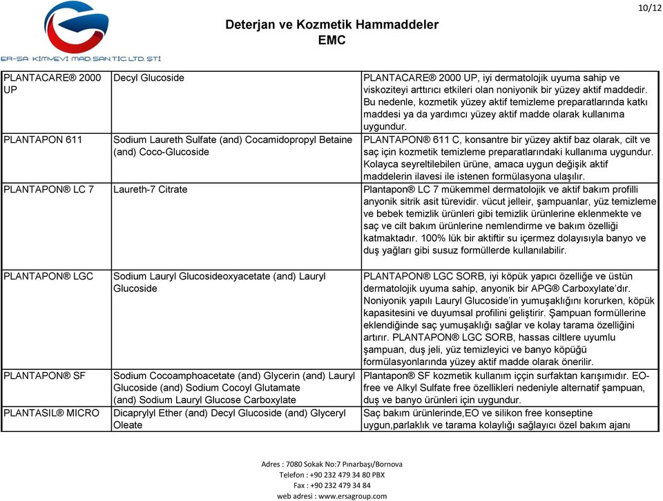 PLANTAPON 611 C, konsantre bir yüzey aktif baz olarak, cilt ve saç için kozmetik temizleme preparatlarındaki kullanıma uygundur.