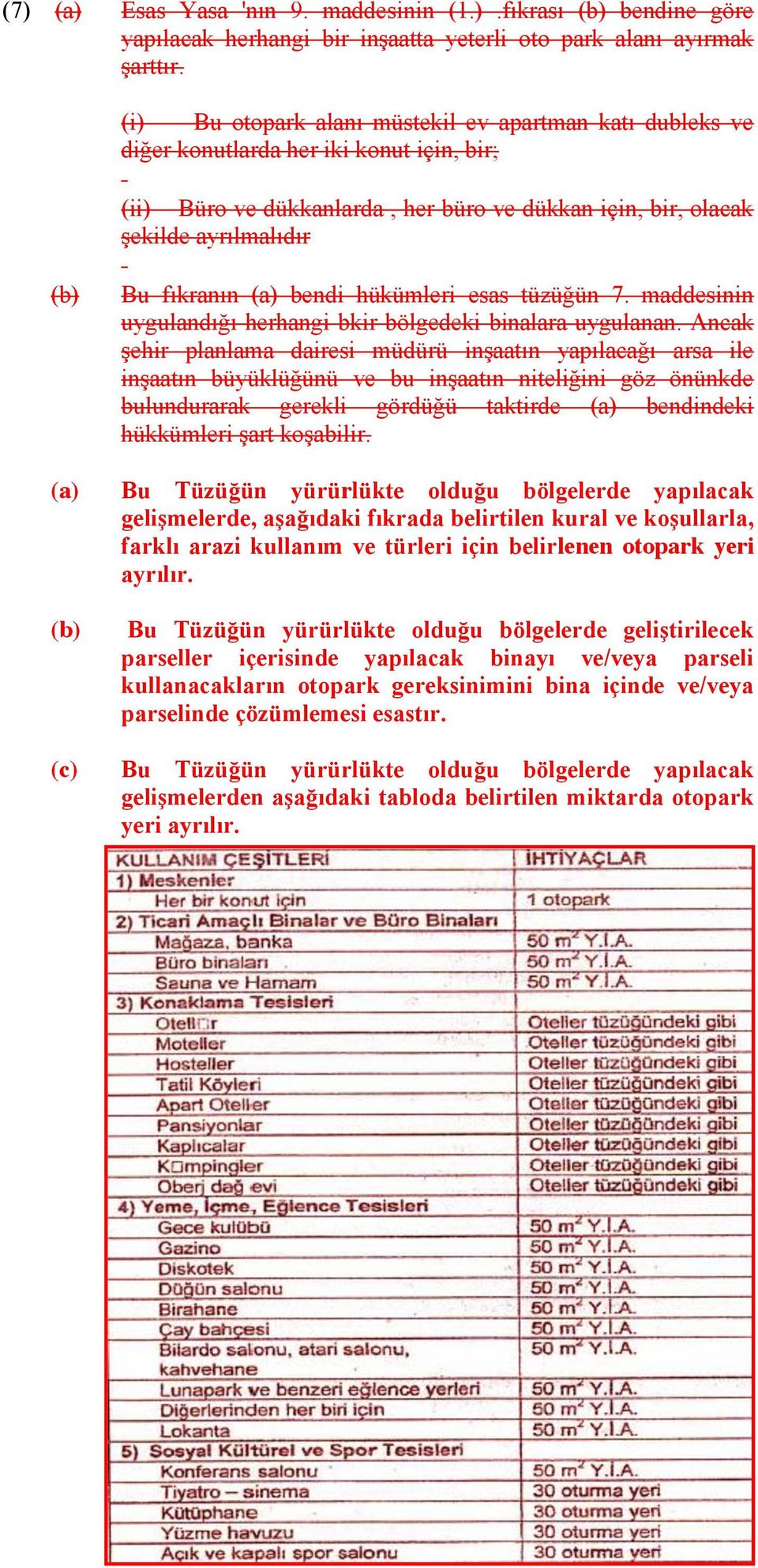 bendi hükümleri esas tüzüğün 7. maddesinin uygulandığı herhangi bkir bölgedeki binalara uygulanan.