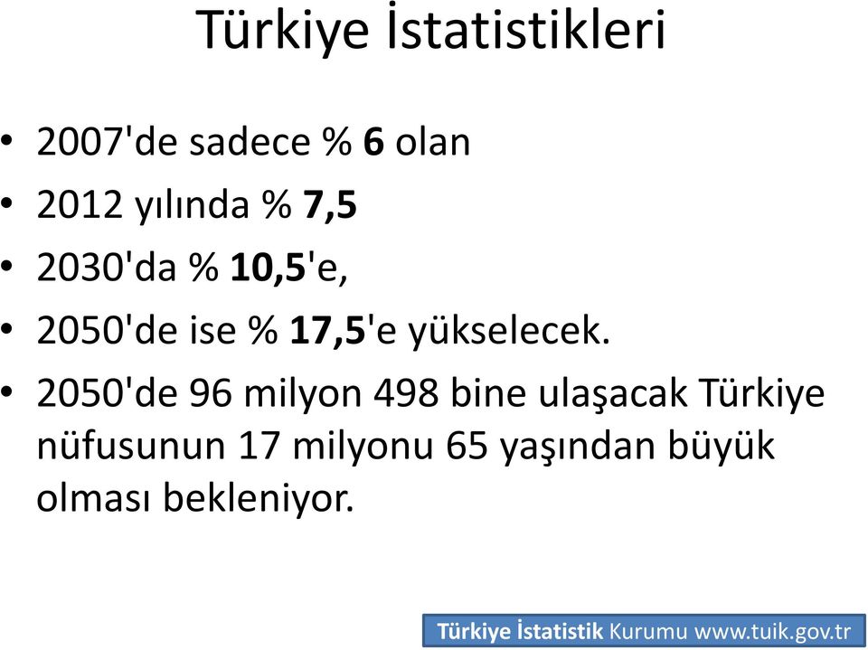 2050'de 96 milyon 498 bine ulaşacak Türkiye nüfusunun 17 milyonu