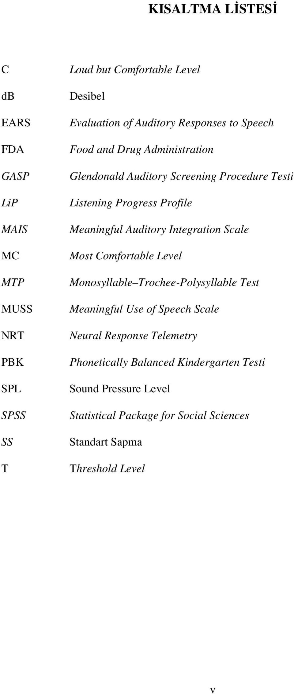 Auditory Integration Scale Most Comfortable Level Monosyllable Trochee-Polysyllable Test Meaningful Use of Speech Scale Neural Response