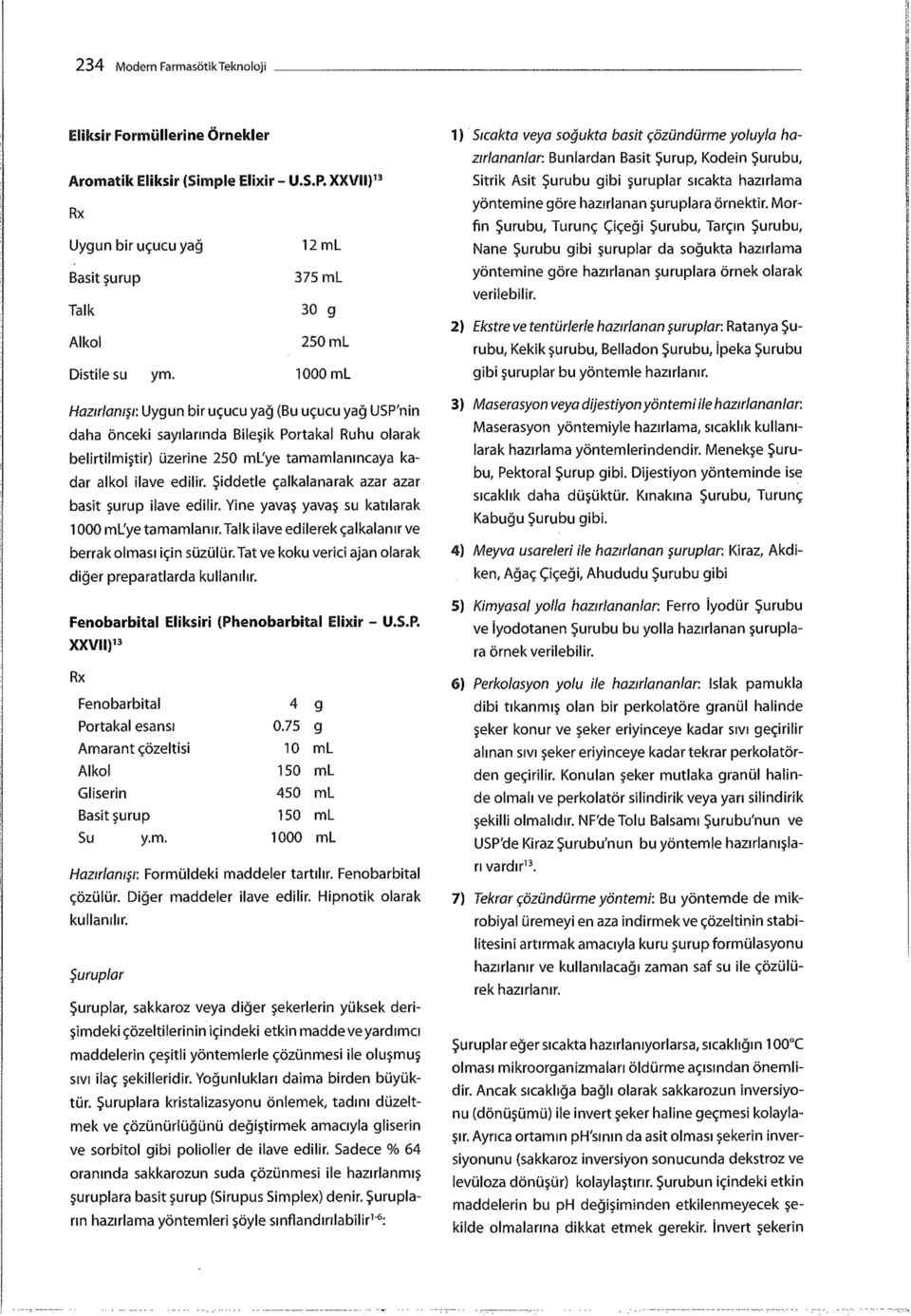 Şiddetle çalkalanarak azar azar basit şurup ilave edilir. Yine yavaş yavaş su katılarak 1000 ml'ye tamamlanır. Talk ilave edilerek çalkalanır ve berrak olması için süzülür.