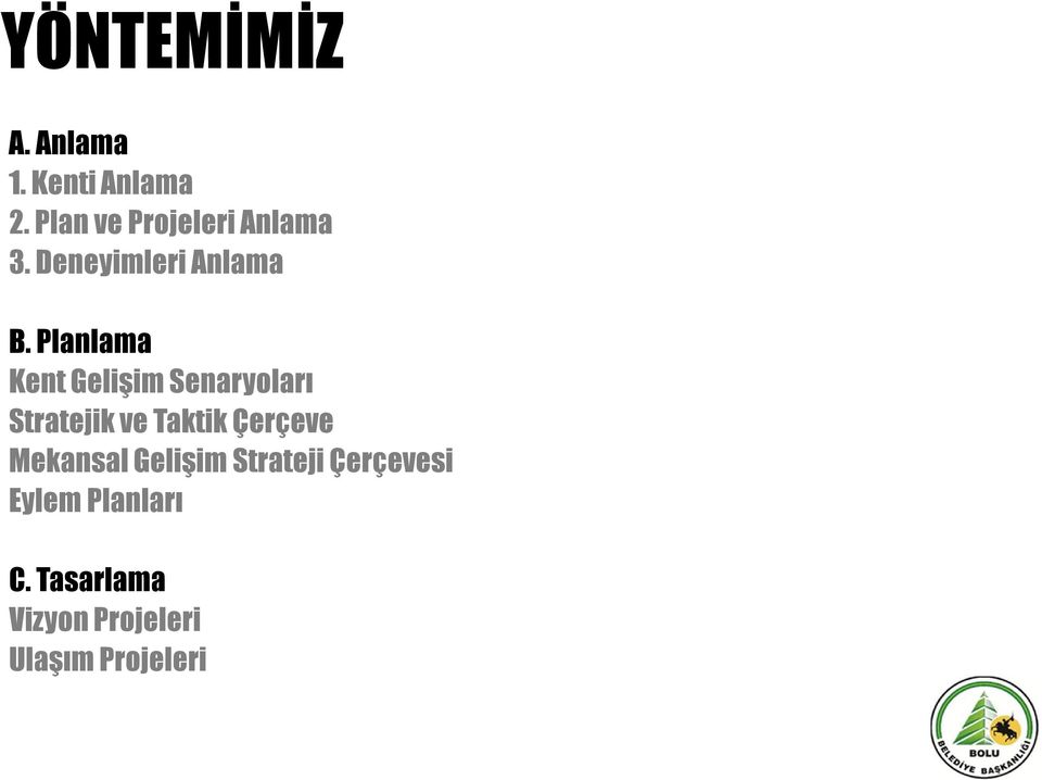 Planlama Kent Gelişim Senaryoları Stratejik ve Taktik Çerçeve