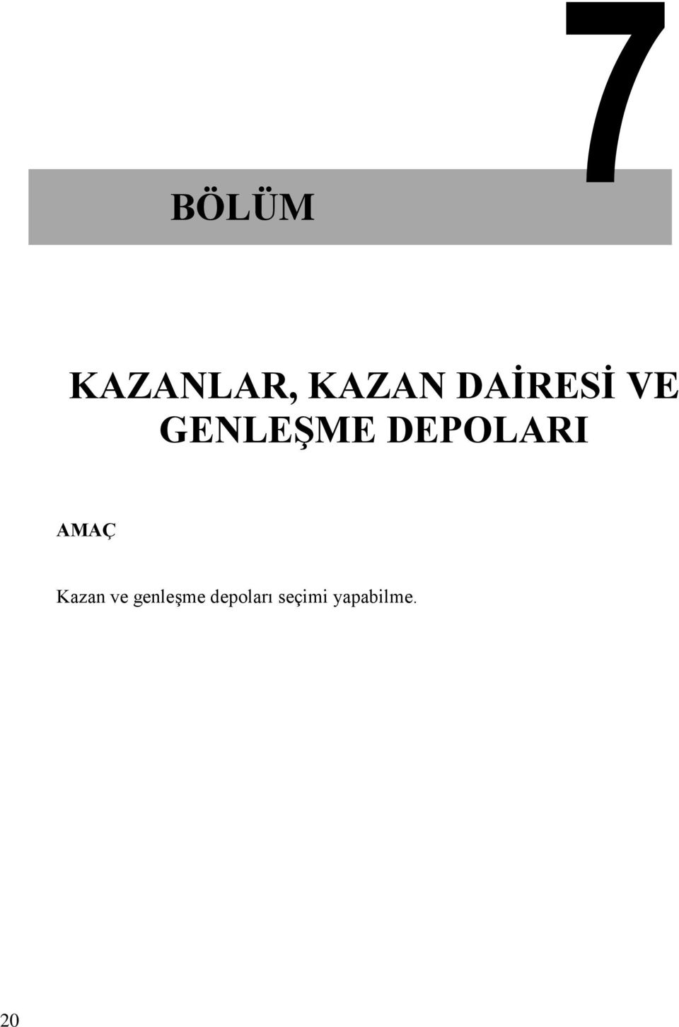 DEPOLARI AMAÇ Kazan ve