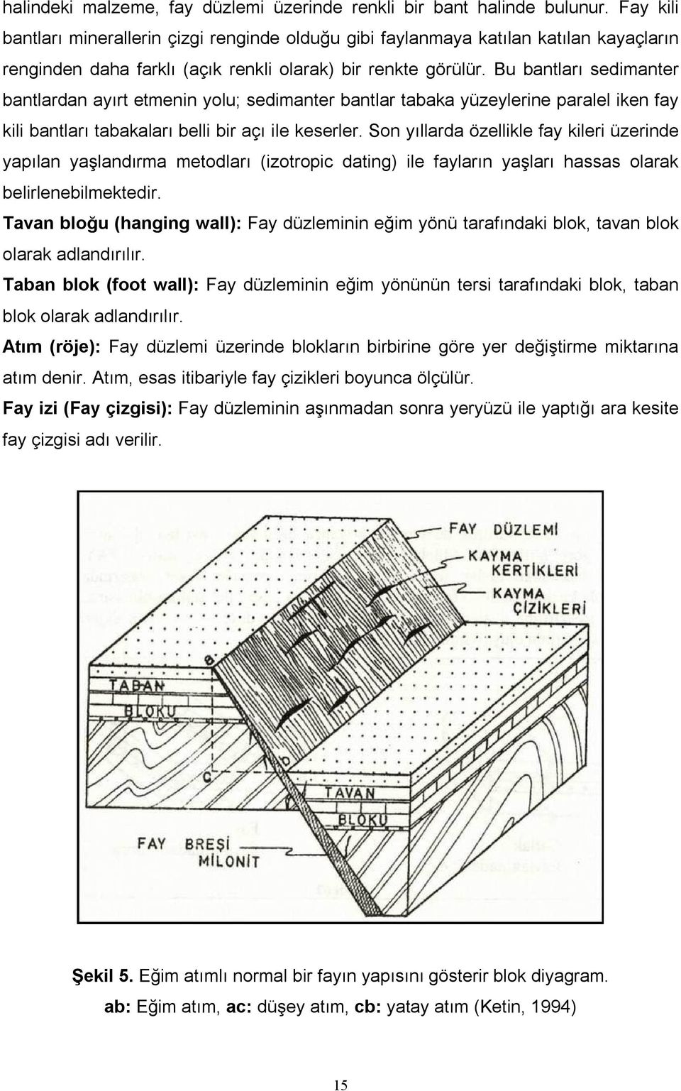 Bu bantları sedimanter bantlardan ayırt etmenin yolu; sedimanter bantlar tabaka yüzeylerine paralel iken fay kili bantları tabakaları belli bir açı ile keserler.