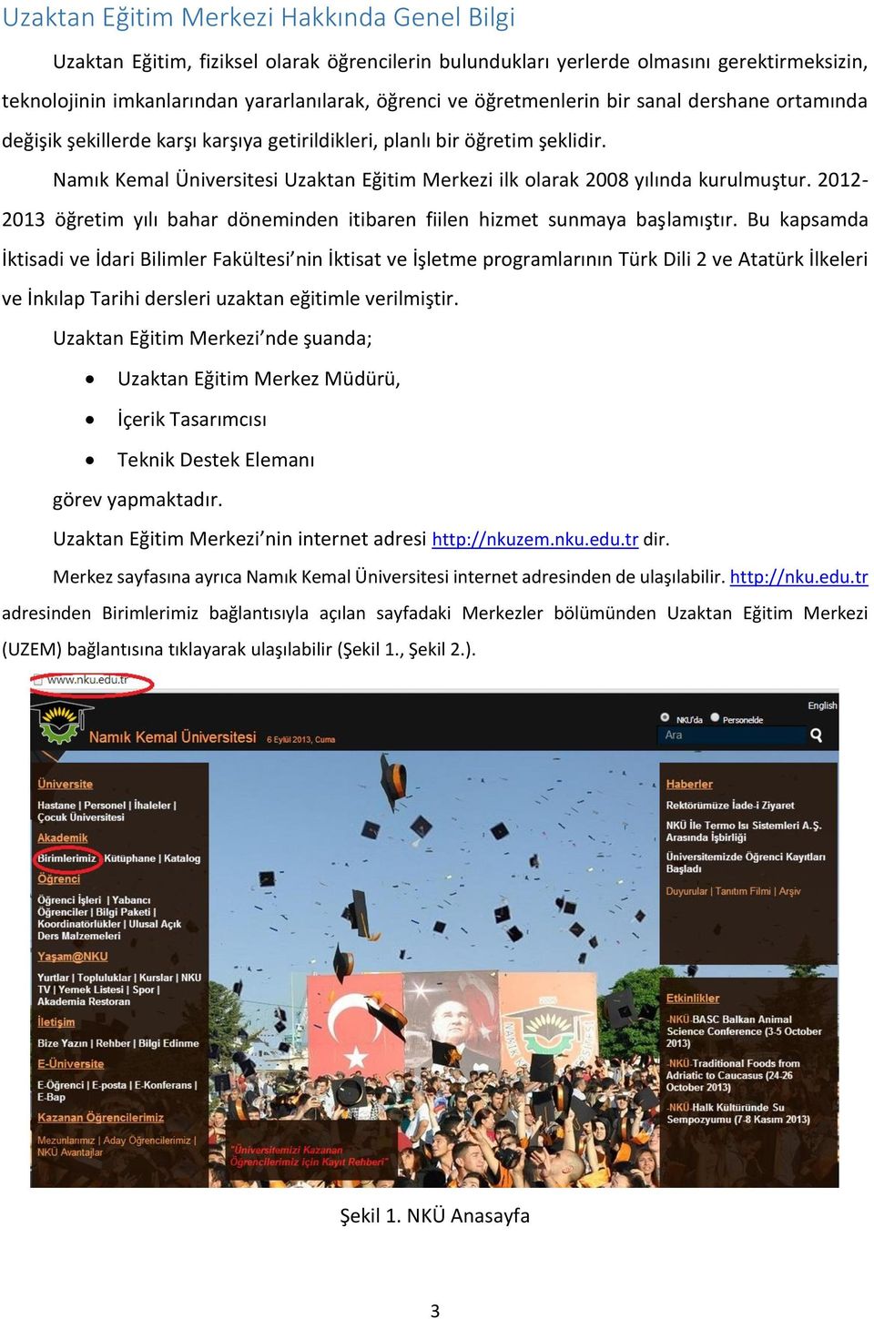 Namık Kemal Üniversitesi Uzaktan Eğitim Merkezi ilk olarak 2008 yılında kurulmuştur. 2012-2013 öğretim yılı bahar döneminden itibaren fiilen hizmet sunmaya başlamıştır.